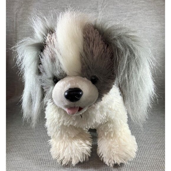 BAB Build a Bear Promise Pet Shih Tzu Puppy Plush Red Collar Gray White Dog - Picture 2 of 12
